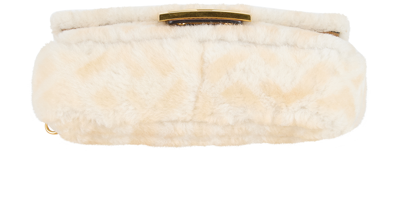 Zucca Mini Baguette Bag, &pound;1,400, Handbags, Cream, Shearling, Top view